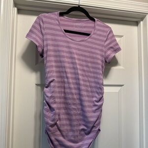 Motherhood Purple Ruched Short Sleeve Bodysuit